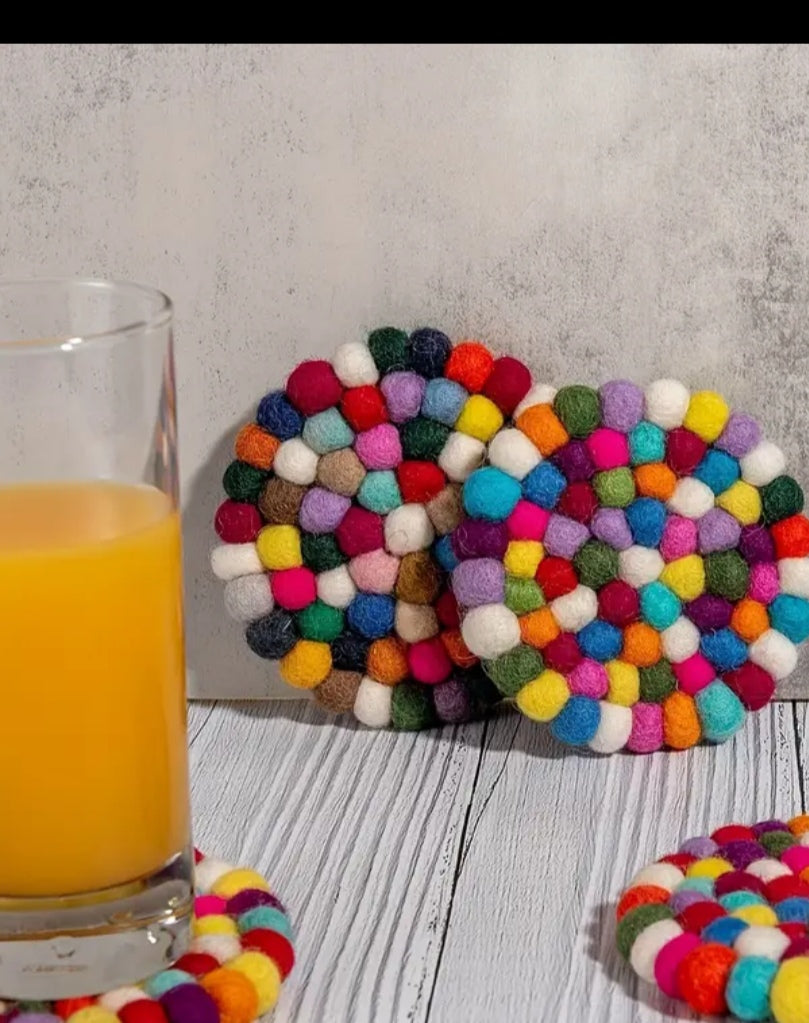 Sous verre multicolore