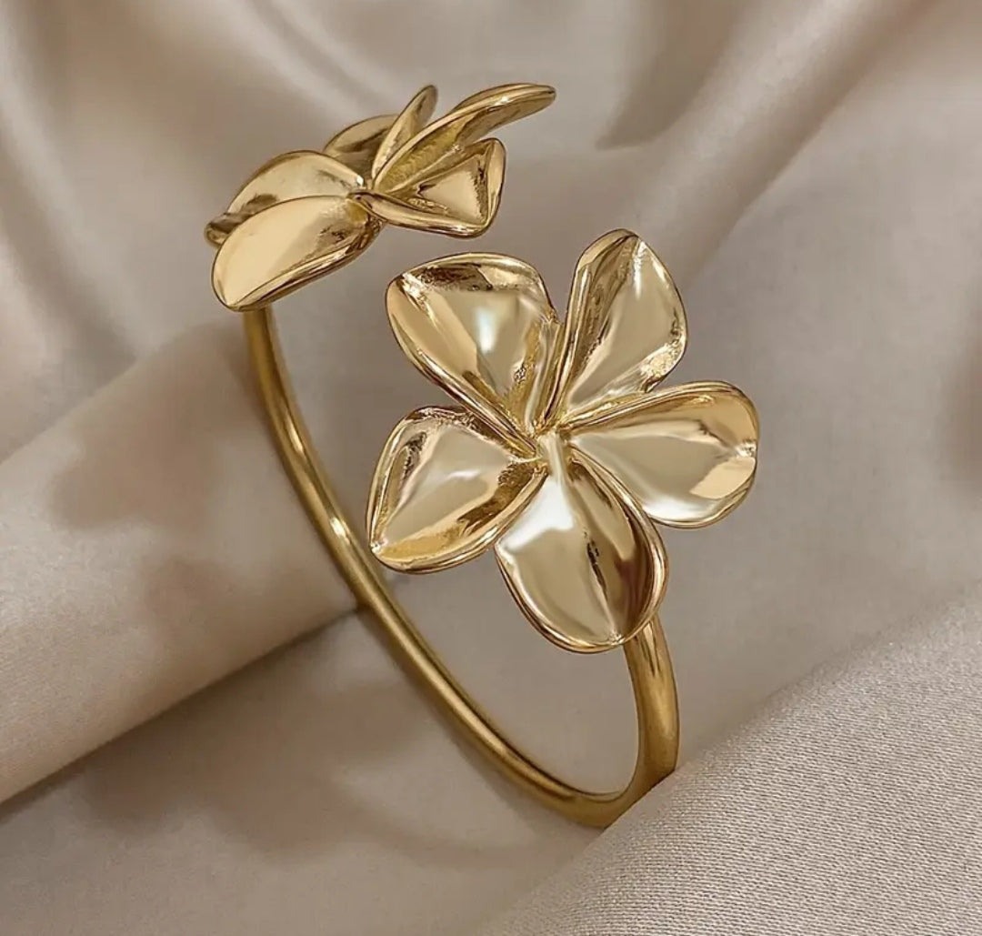 Bracelet jonc fleurs